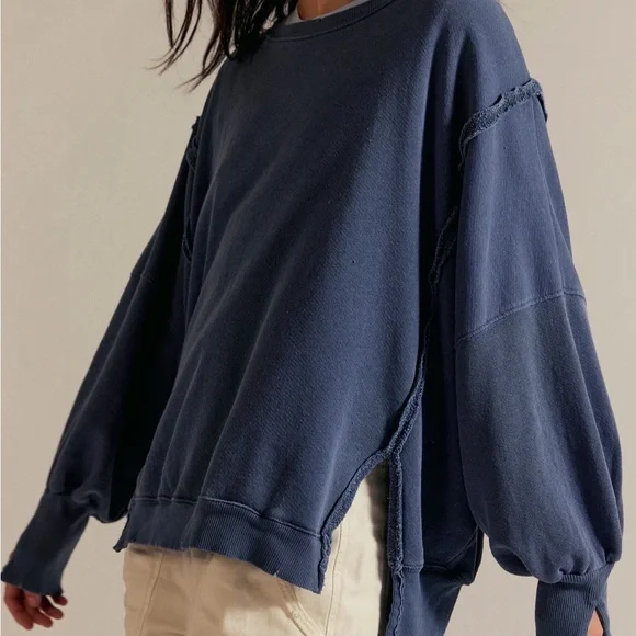 We The Free Navy Blue Crew Neck Sweater - Picture 2 of 7